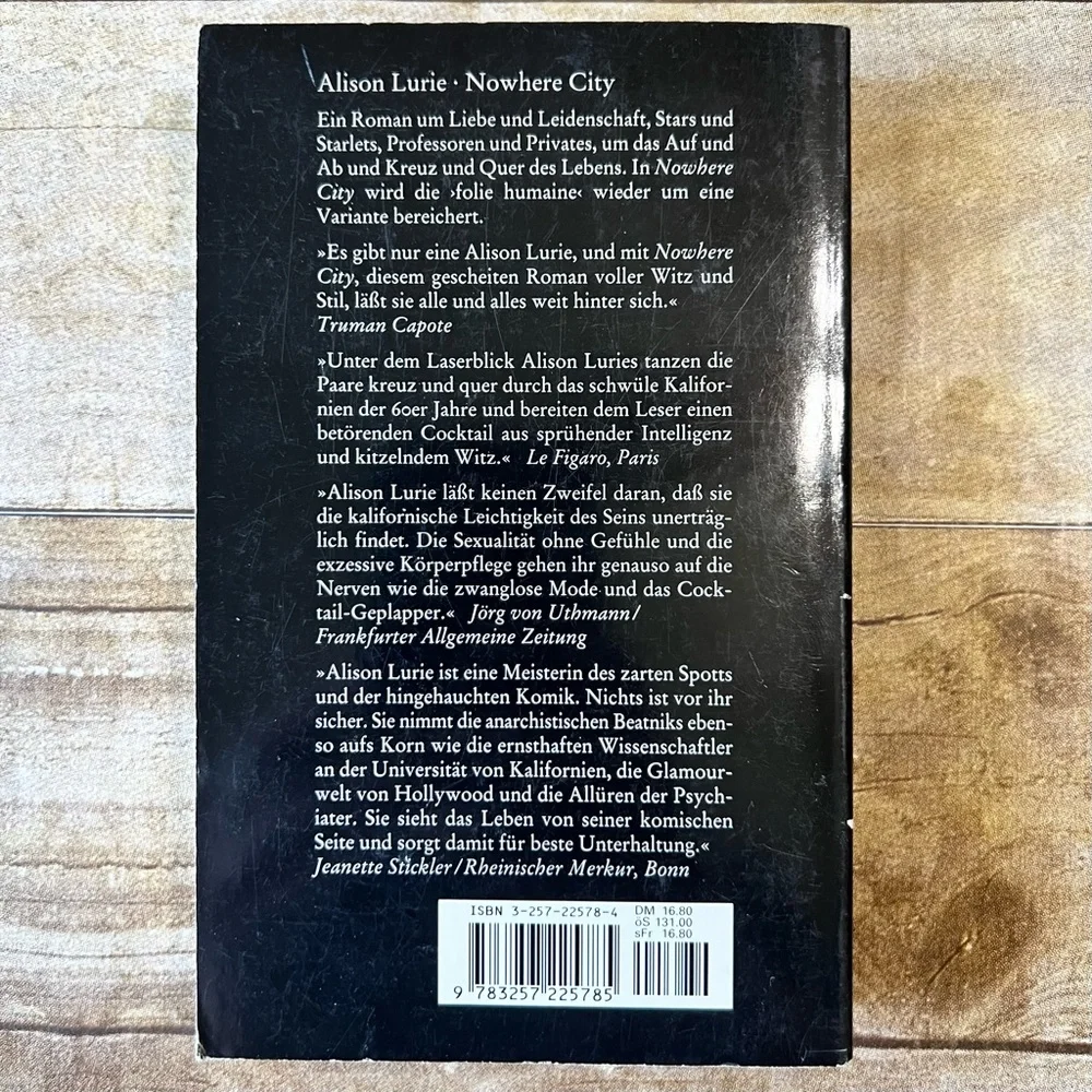 Alison‎ Lurie Nowhere City German Edition Diogenes Paperback Roman 3257225784